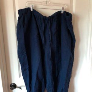 Lane Bryant Navy Linen Pants Size 26/28